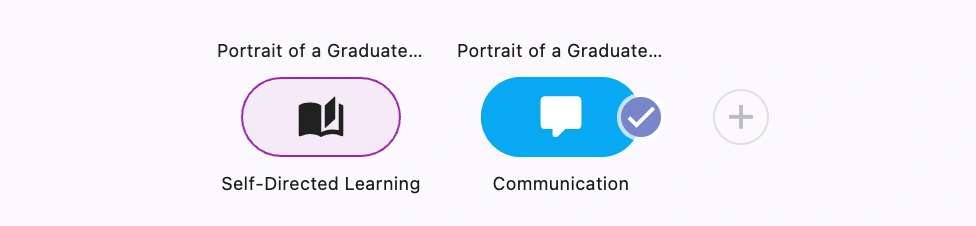 Check mark on COG evaluated by teacher