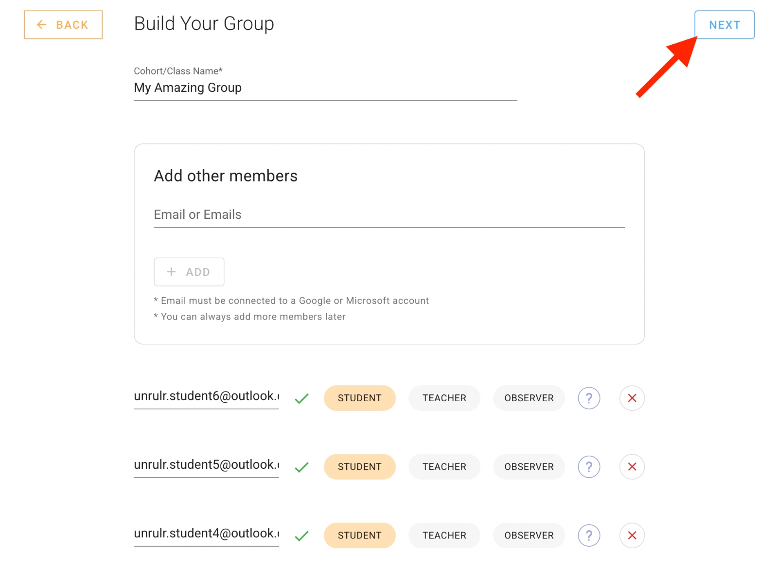 Finish building your group
