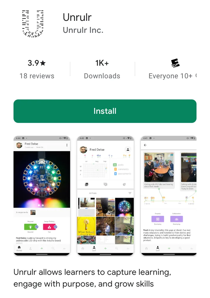 Unrulr app in the Android Play store