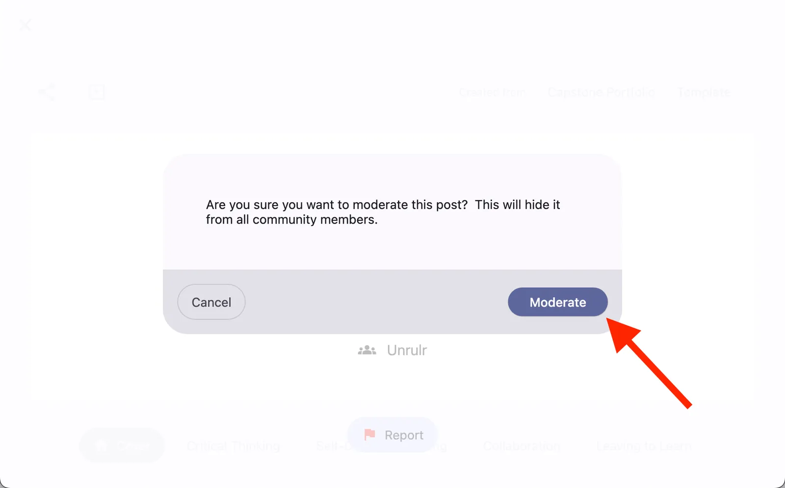Moderate button for portfolios