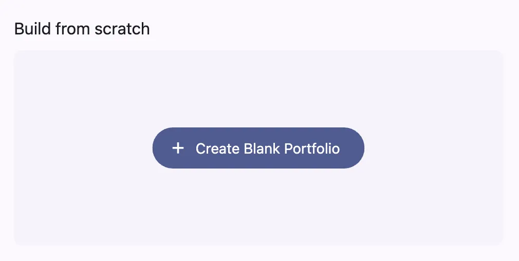 build a portfolio from scratch