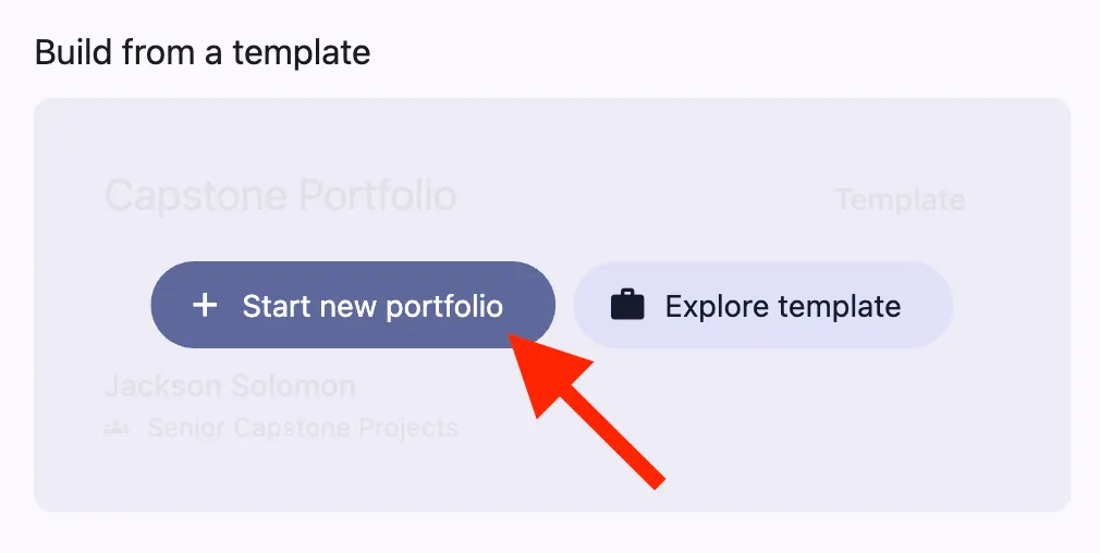build a portfolio from a template