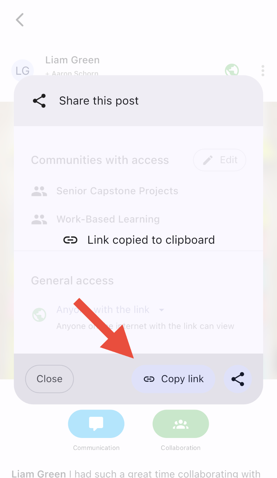 Copy Public Link to Post