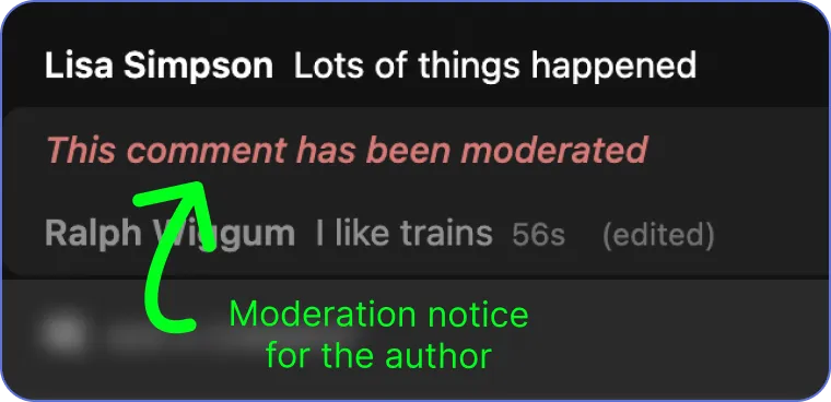 Moderated Comment