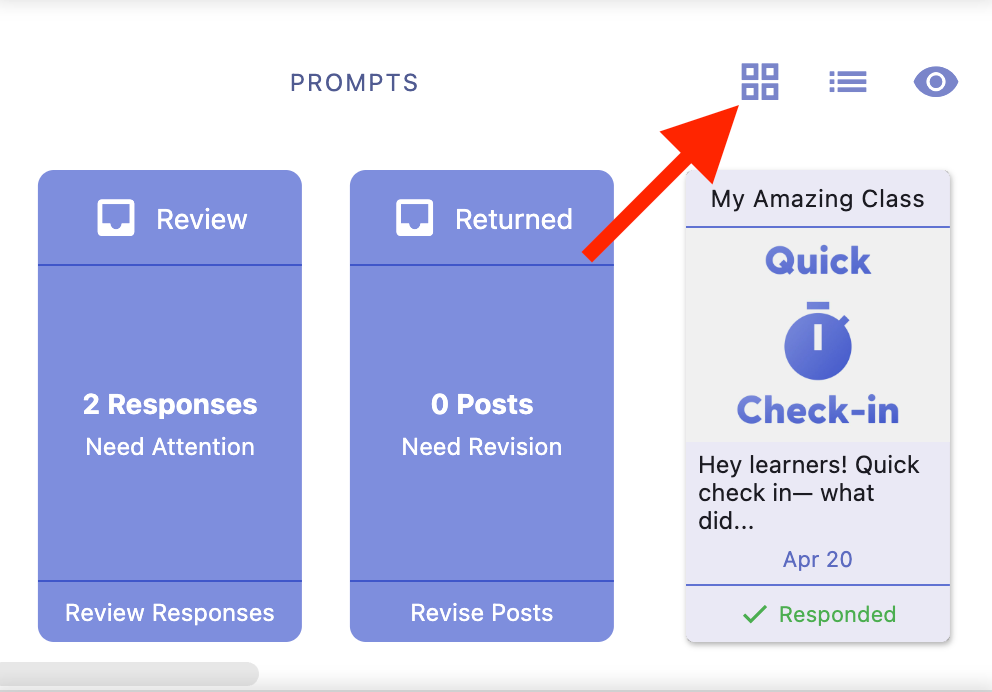 Prompt Responses Grid Button