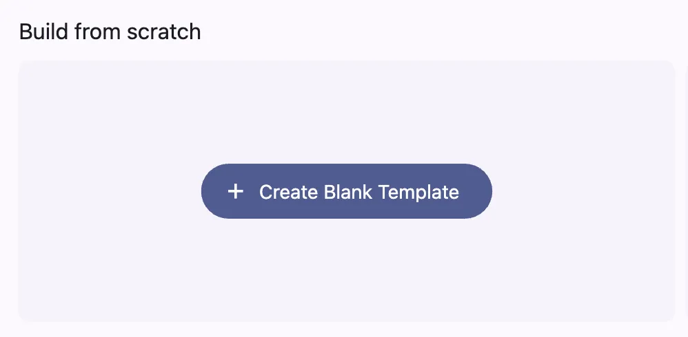 build a template from scratch