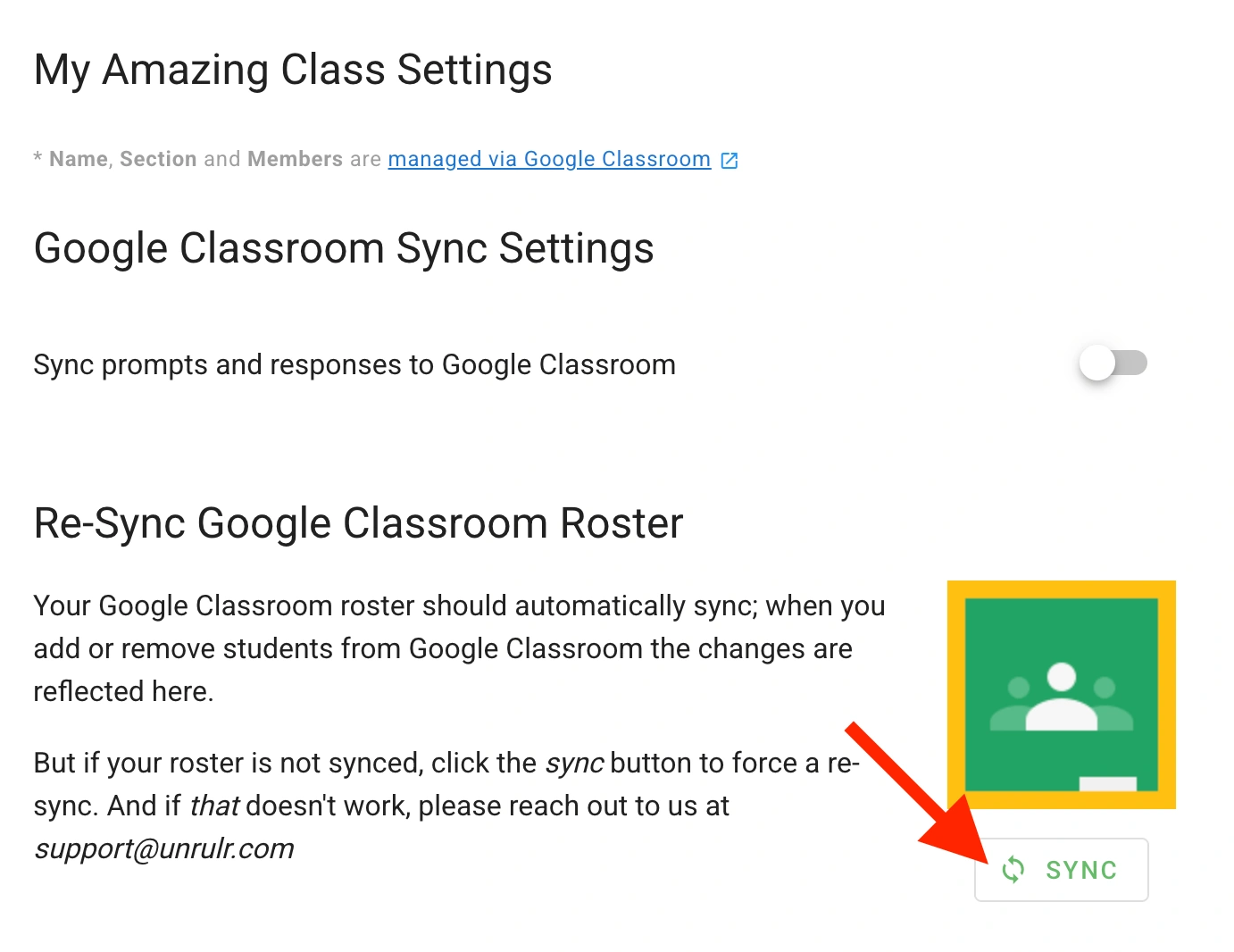 Re-sync Google Classroom roster