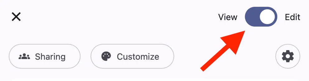 Portfolio Template Edit Toggle