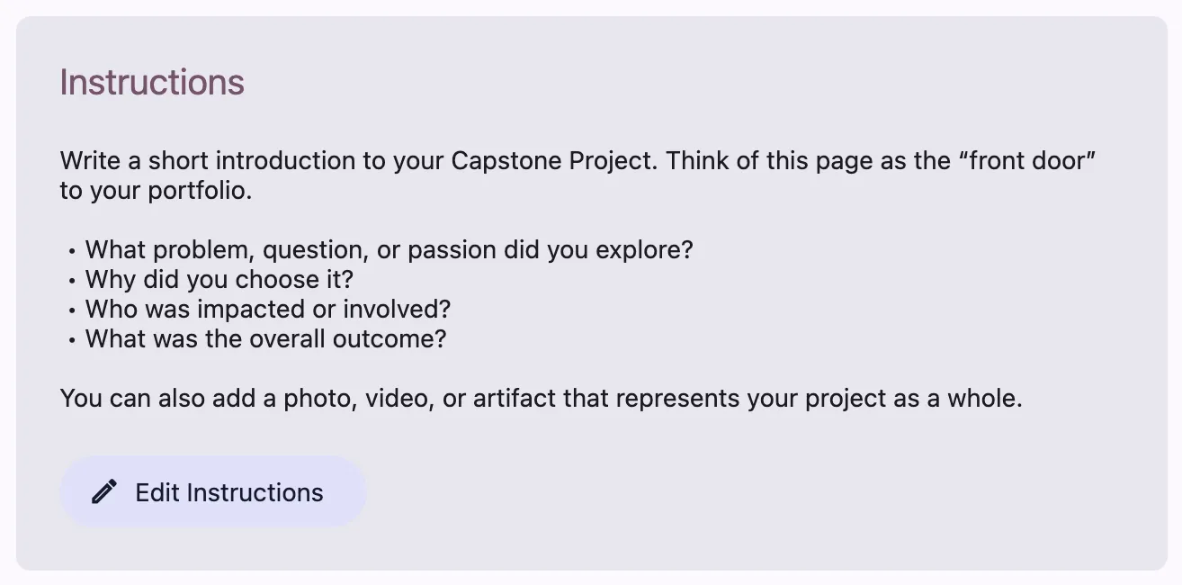 Portfolio Template Instructions