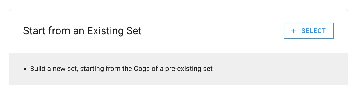 Start from an existing COGS set