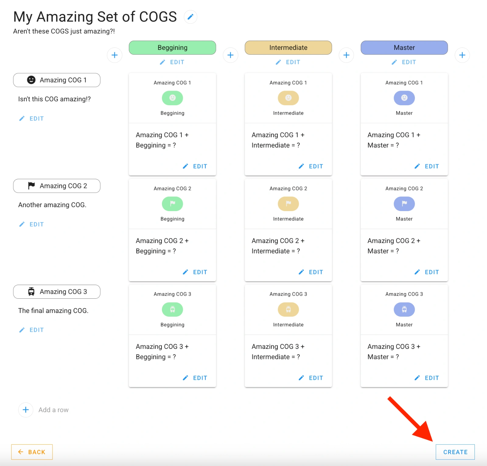 Create the Multi-Level COGS Set