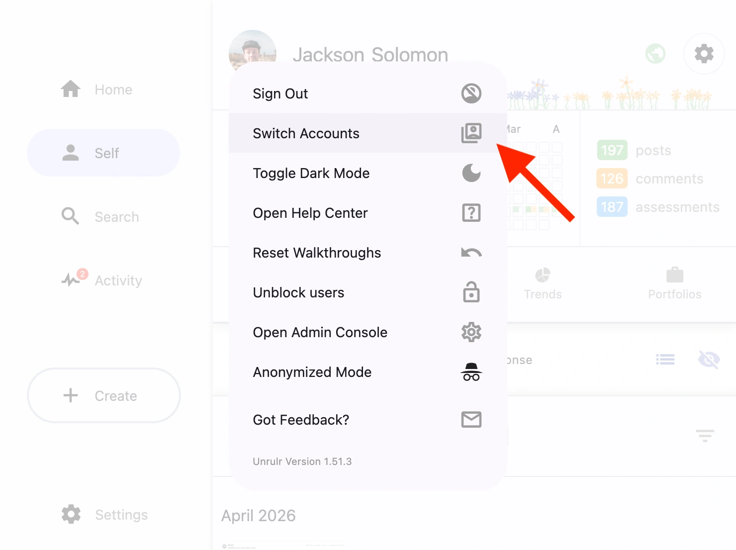 Switch Accounts Button