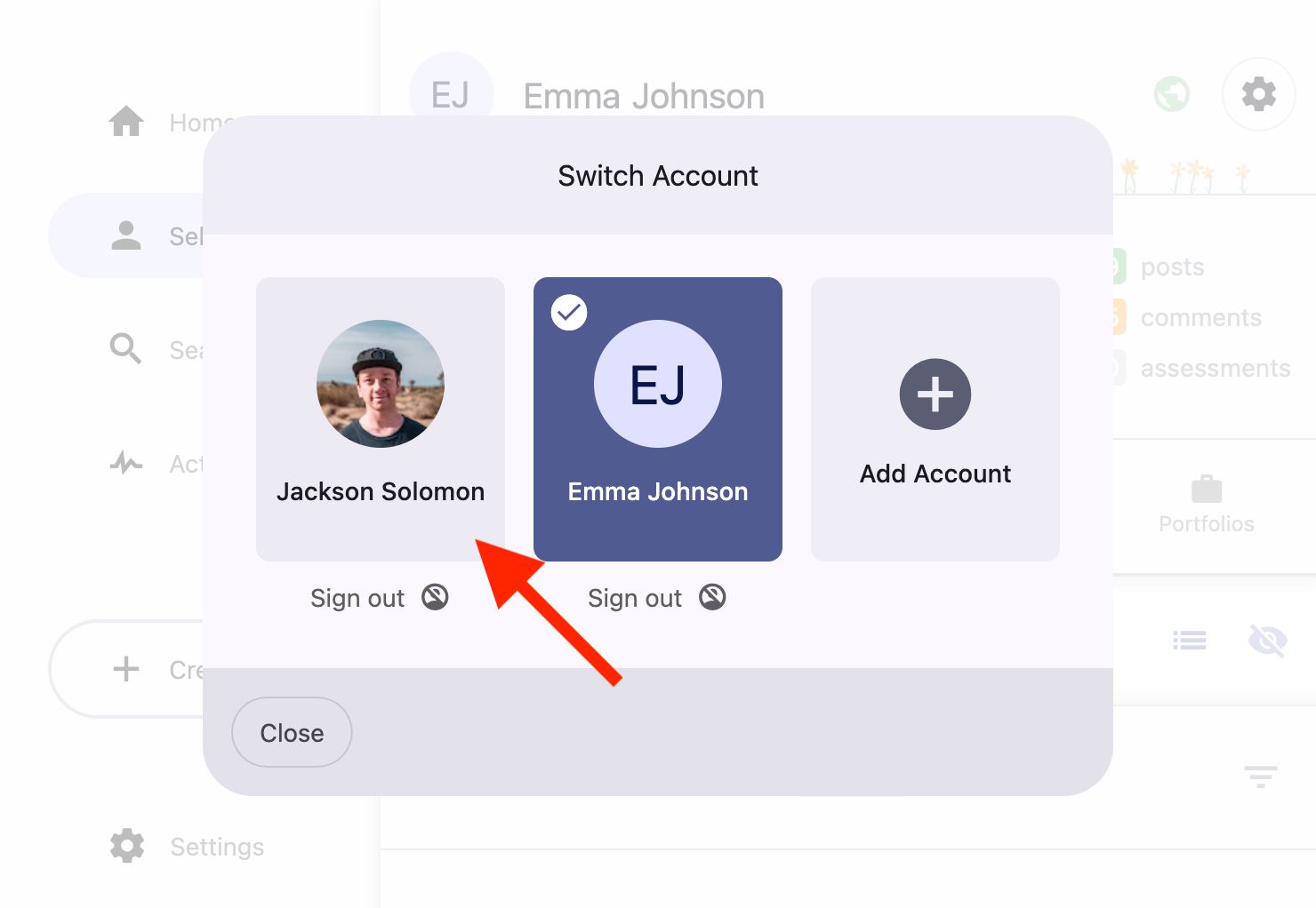 Switch to Another Account